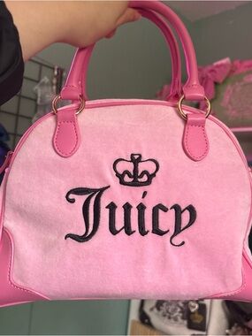 Juicy Couture Bubblegum Pink Velvet Satchel